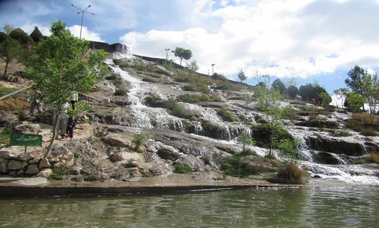 Artificial waterfall in Shahrood Abshar Park