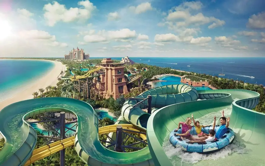 Aquaventure Lifestyle WaterparkHeroFamilyRideOverlookingResort